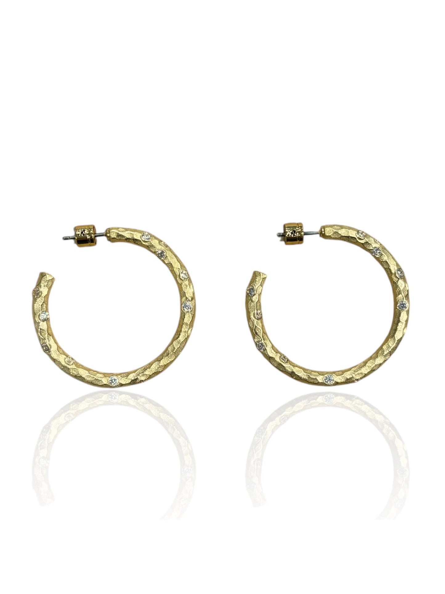 Tat2 Designs 1.5" Gold Pavia Hoop Earrings