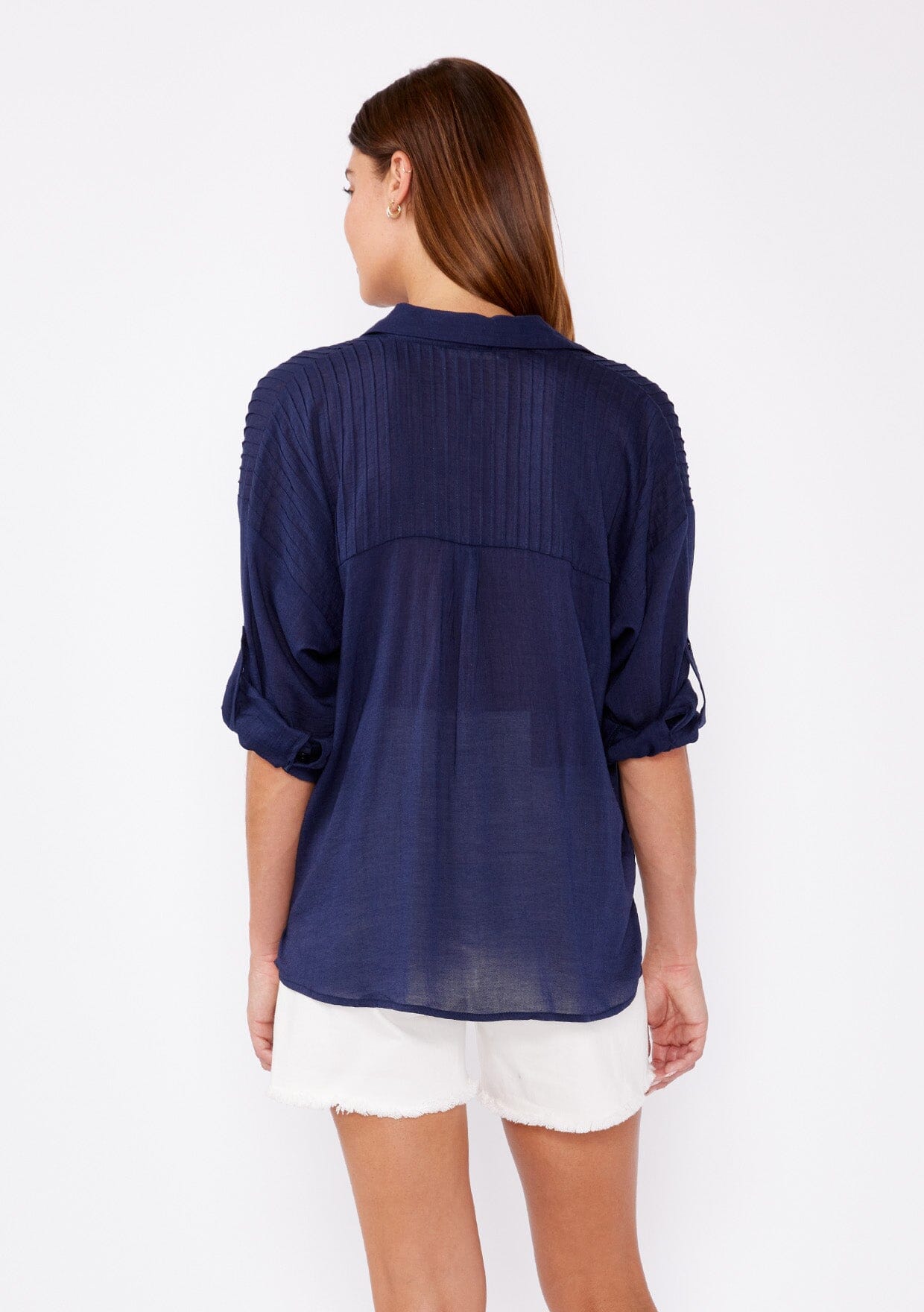 All Day Essential Sheer Button Up Top