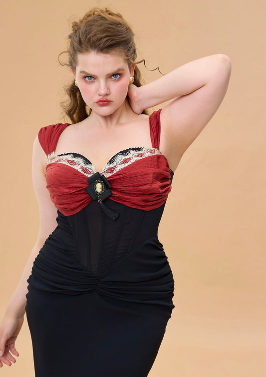Curve & Plus Shaking the Wine Glass Corset Dress