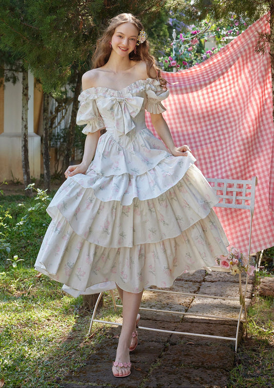 Bloom in Coral Island Corset Dress