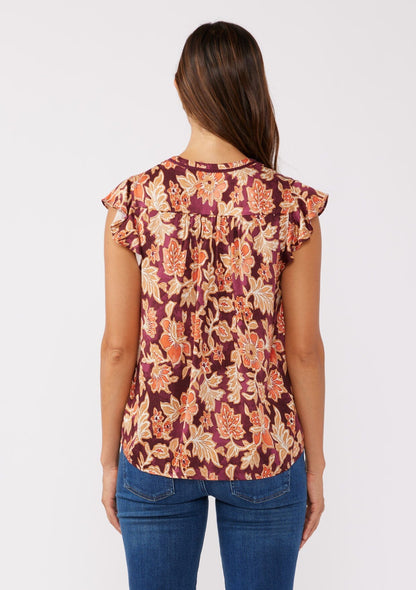 Amber Fields Flutter Sleeve Top