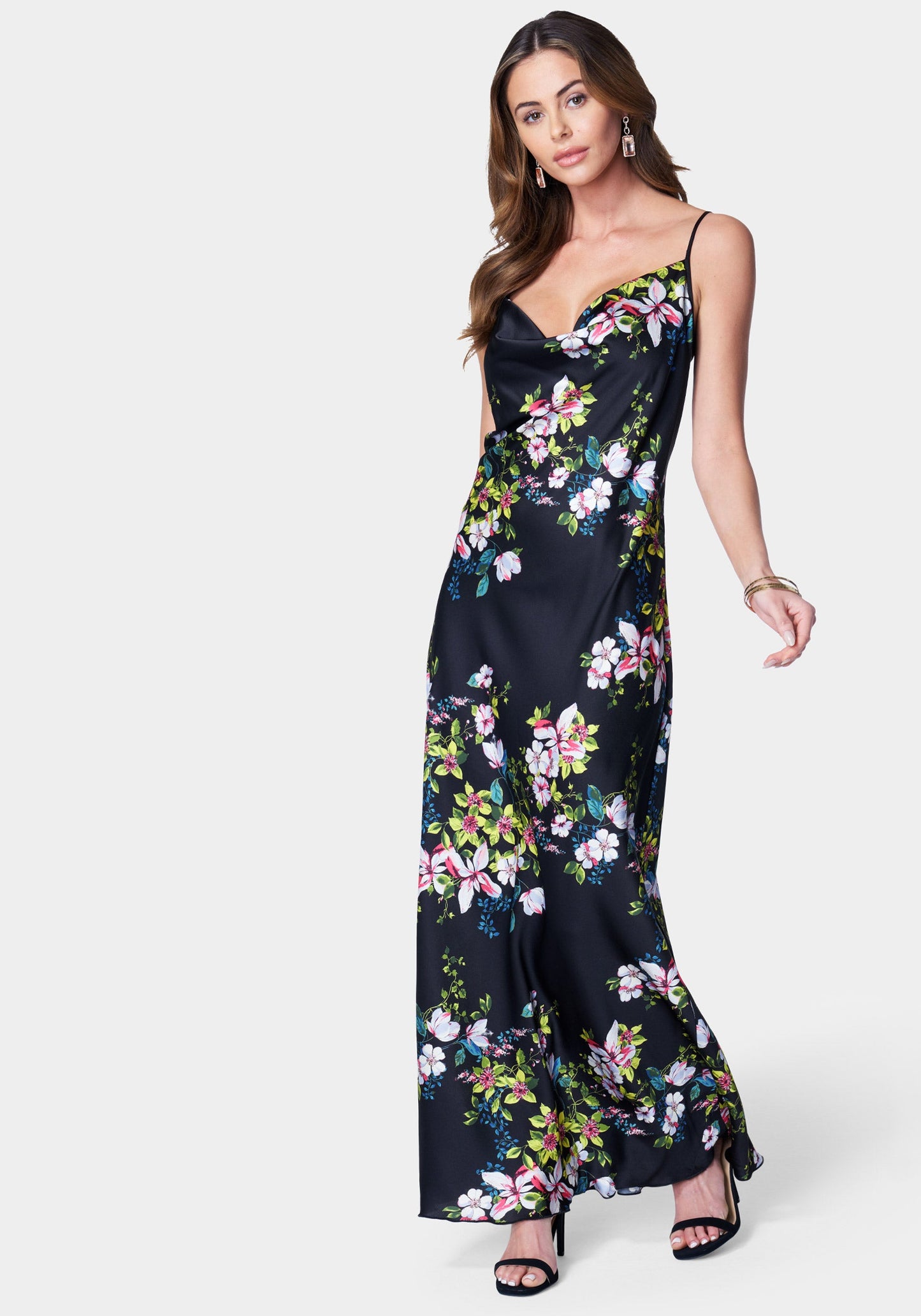 Floral Cowl Neck Maxi Dress