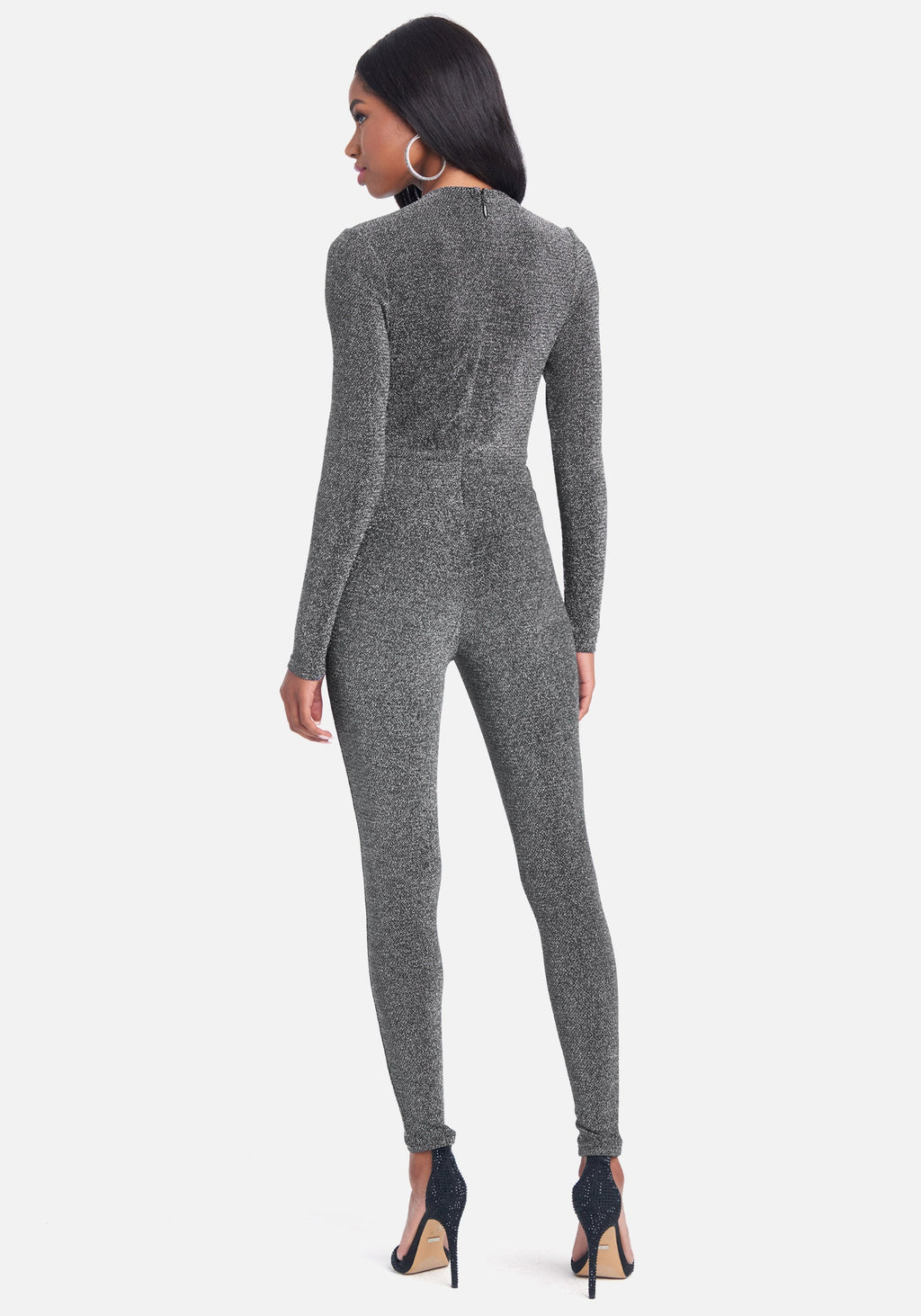 Plunge Neck Sparkle Catsuit