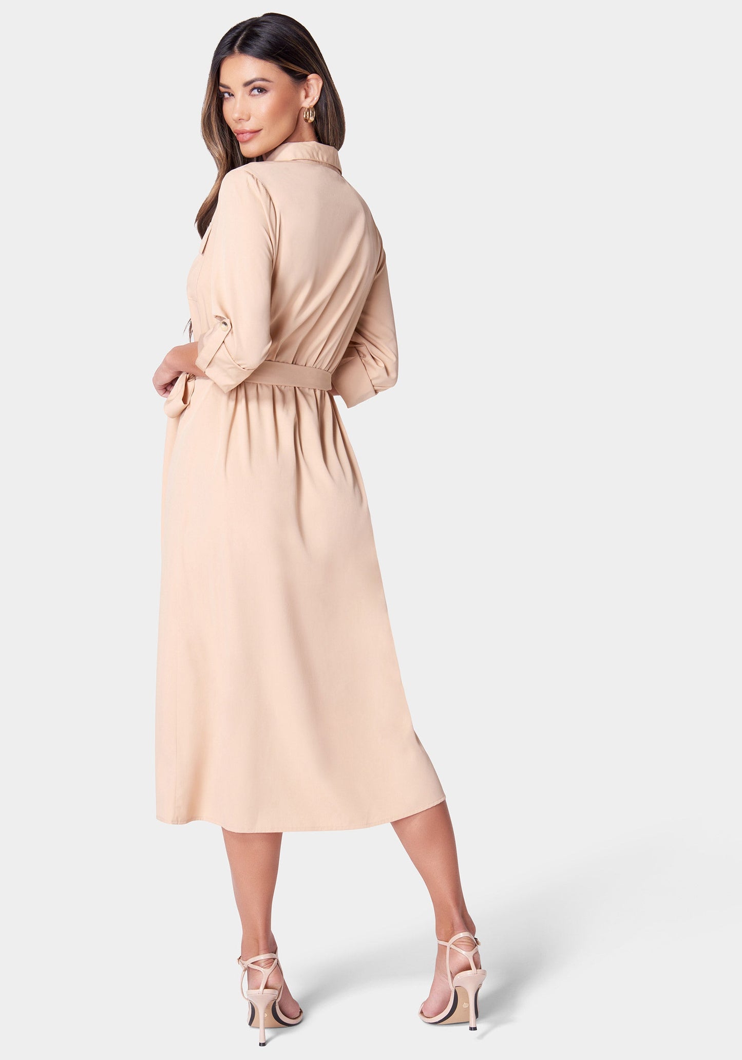 Poly Crepe Button Dress