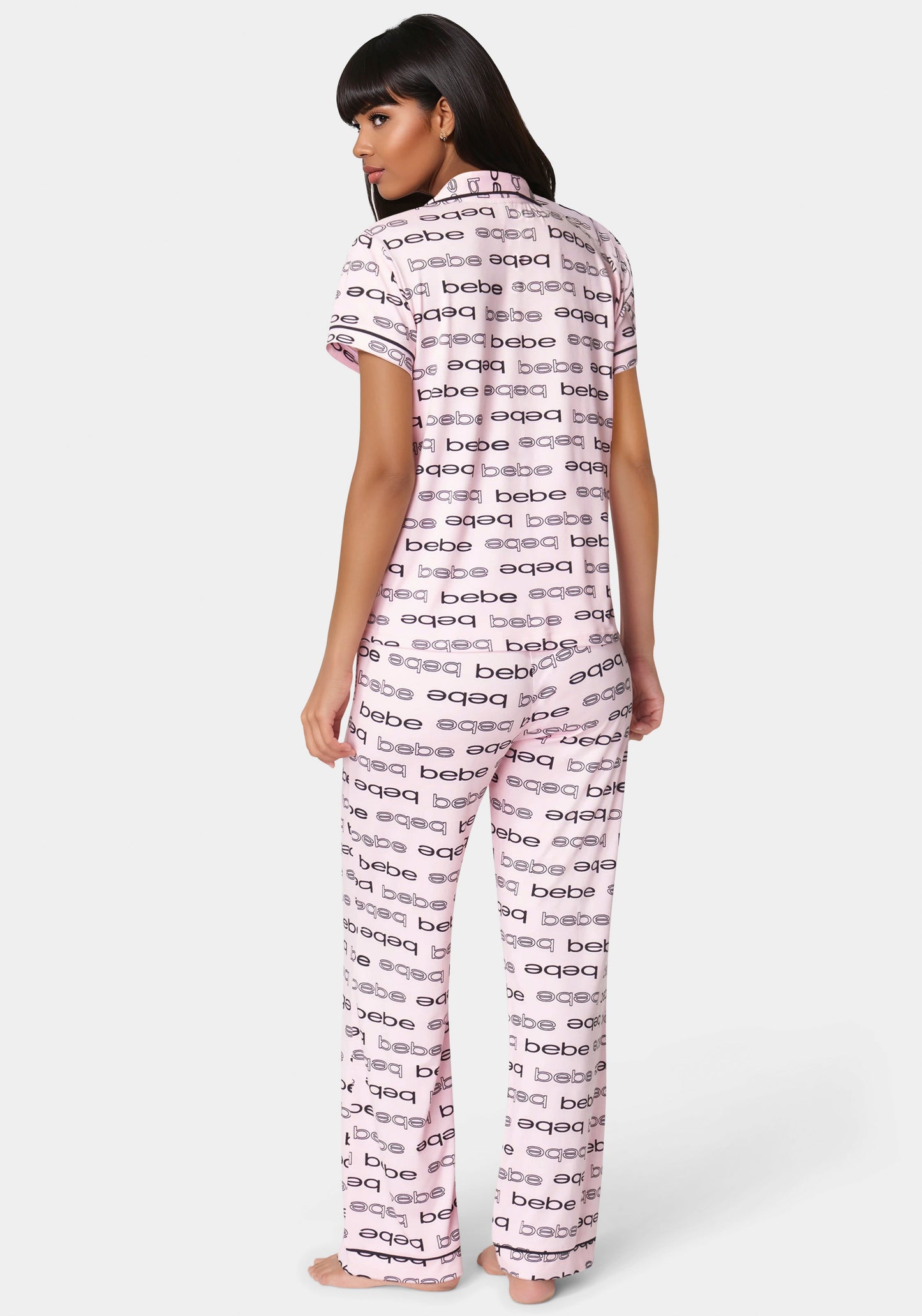 Printed Notch Collar Pant Set