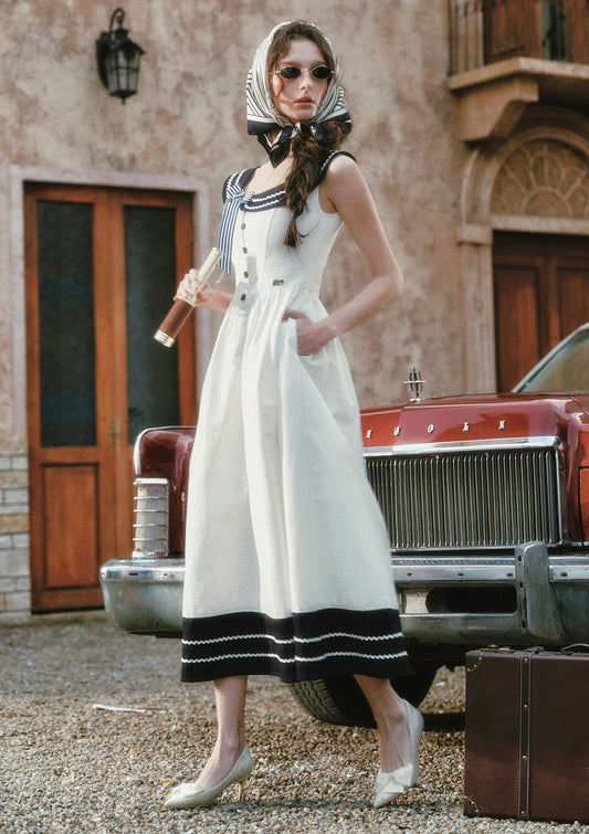 Sailor Love Letter Dress (Navy)