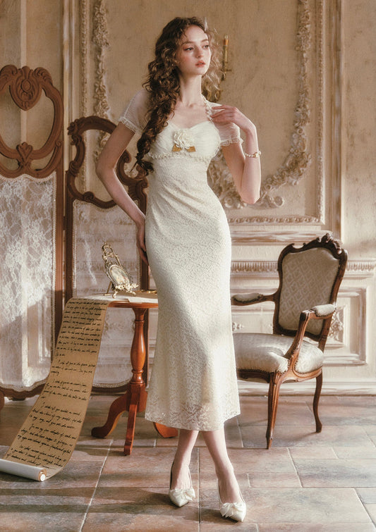 Cream Letter Dress