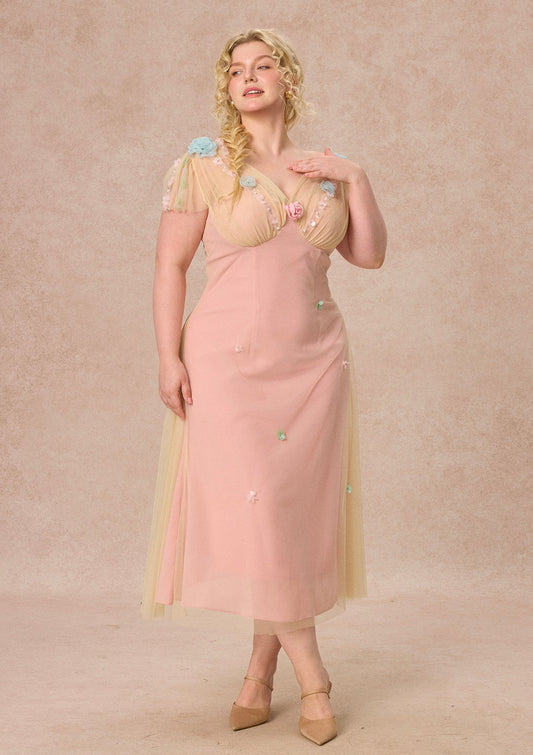 Curve&Plus Wind Perched Rose Quartz Dress