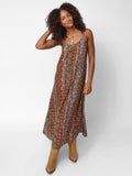 Gracie Slip Maxi Dress - Brown Tuscany Border