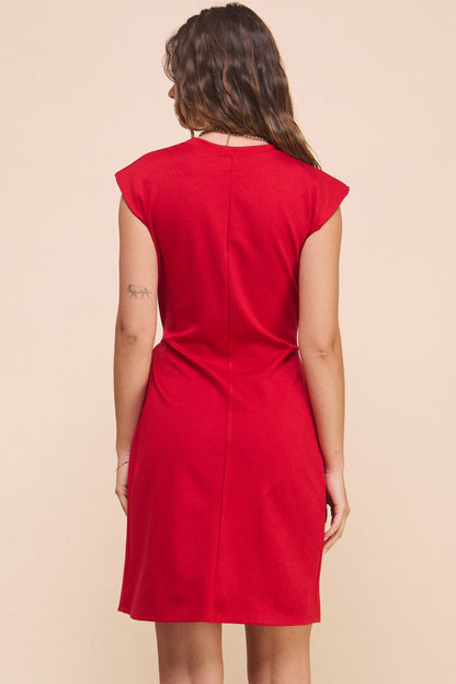 Phoebe Sleeveless Waist Tie Mini Dress Red
