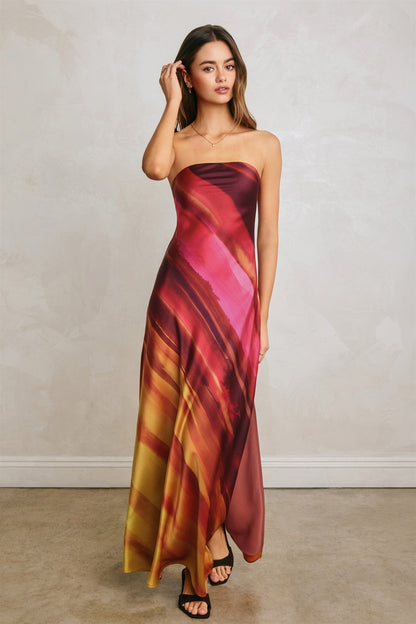 Waitlist 8/2 • Lori Sleeveless Stripe Print Maxi Dress Red