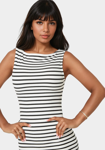 Stripe Rib Bodycon Dress