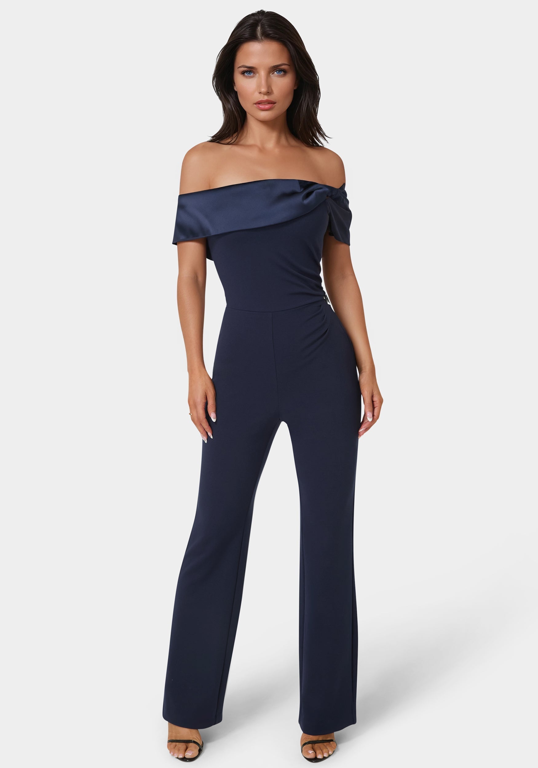 Off Shoulder Straight Leg Jumpsuit