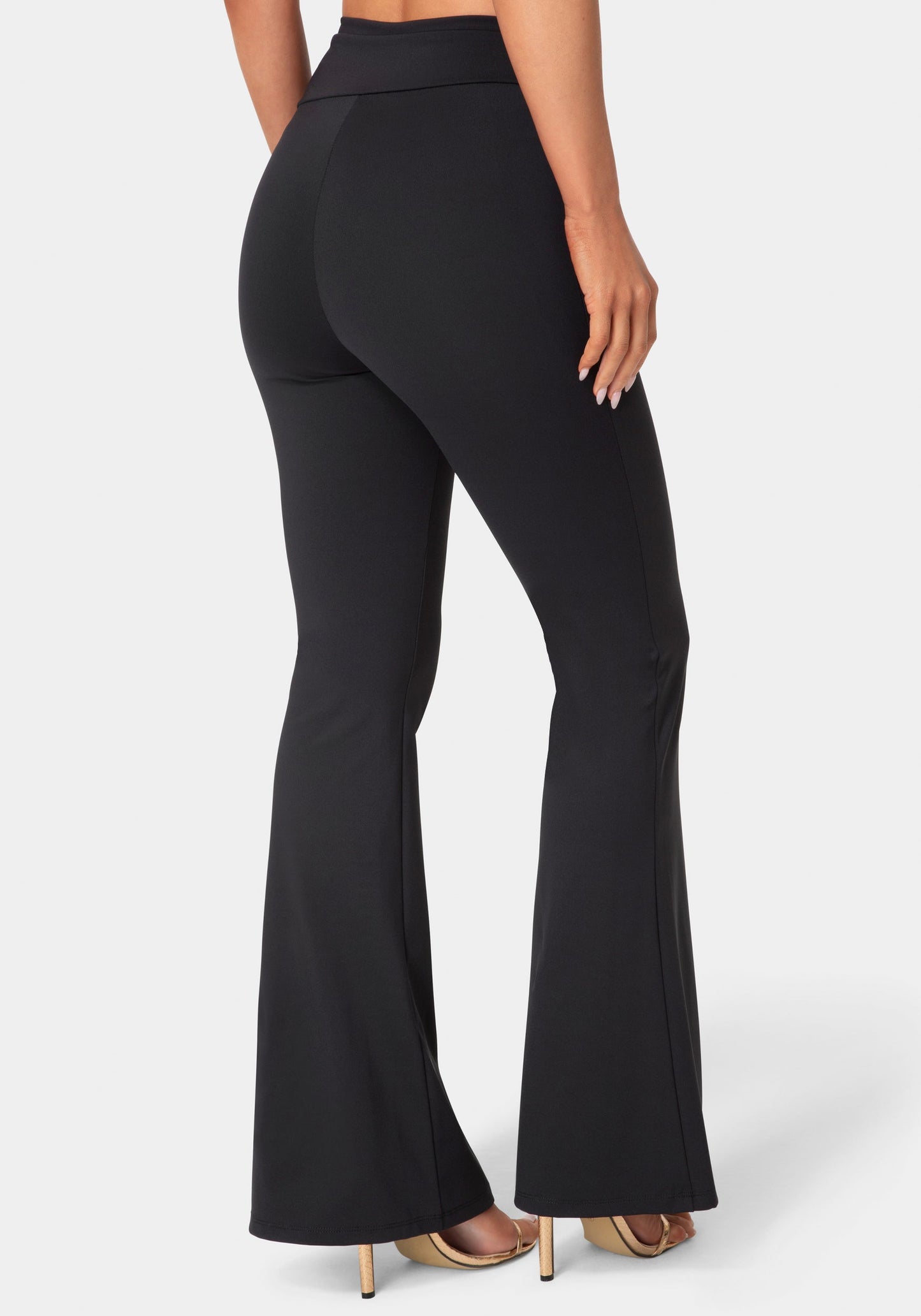 High Waist Draped Flare Leg Legging
