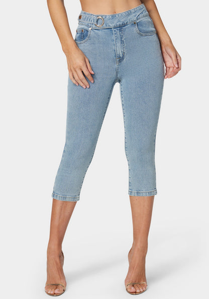 Natural Waist Denim Capri