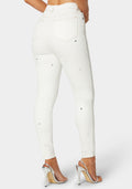High Waist Mirror Effect Skinny Leg Jeans