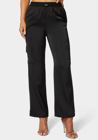 Luxe Satin Cargo Jogger