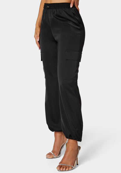 Luxe Satin Cargo Jogger