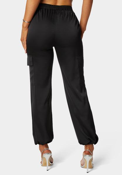 Luxe Satin Cargo Jogger