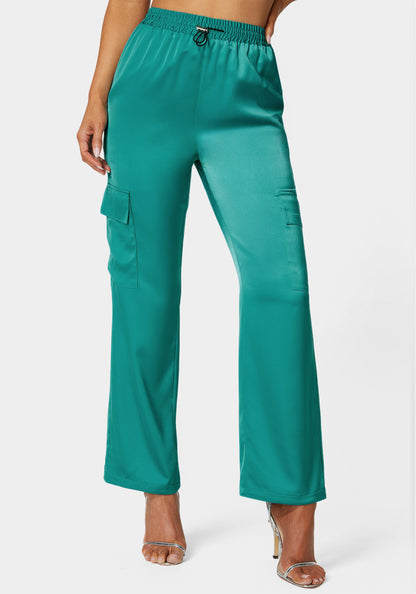Luxe Satin Cargo Jogger