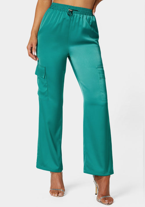 Luxe Satin Cargo Jogger