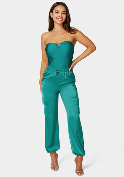 Luxe Satin Cargo Jogger