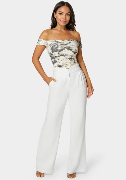 Linen High Waist Palazzo Leg Pant