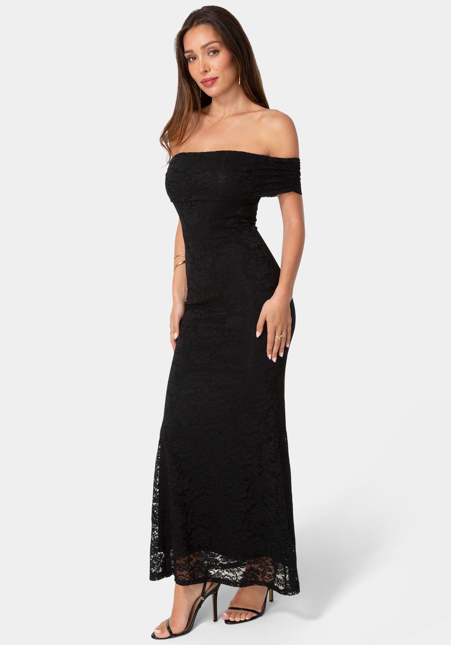 Lace Off Shoulder Maxi Dress