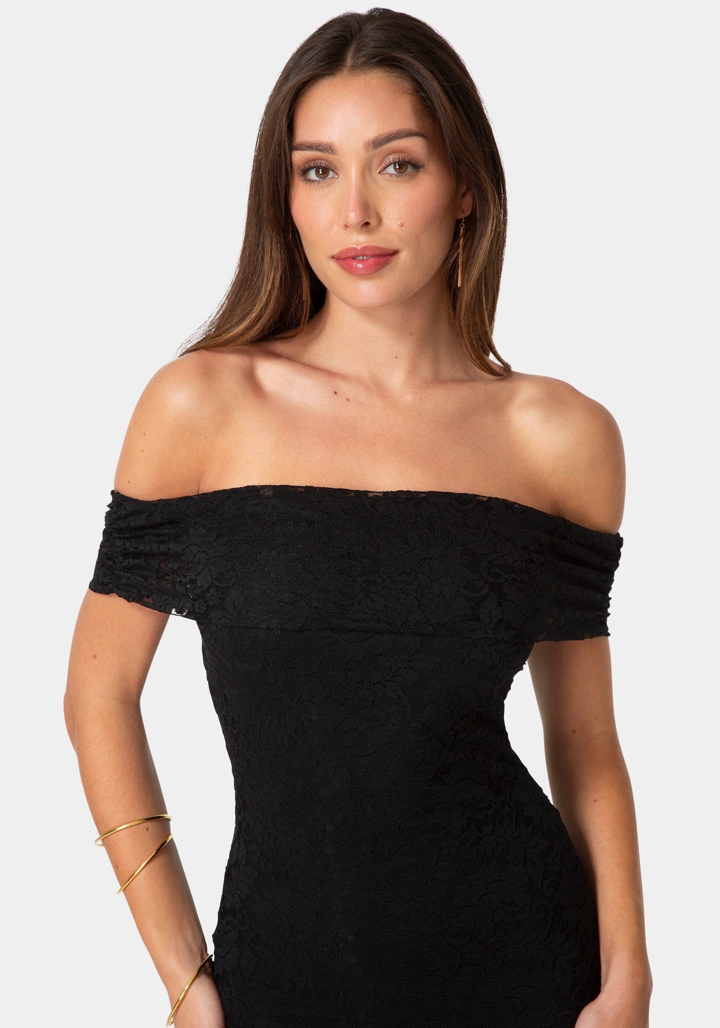 Lace Off Shoulder Maxi Dress