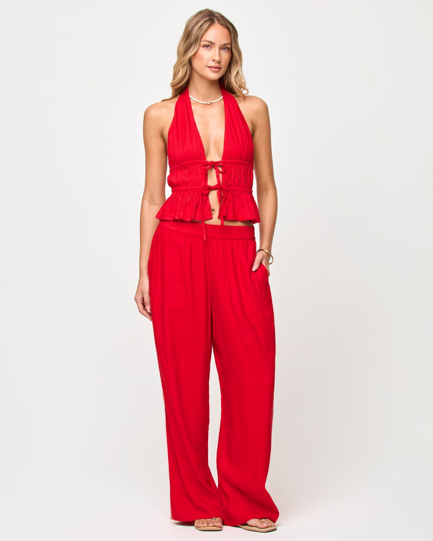 x The Salty Blonde Sur Pant - Flame-Cream