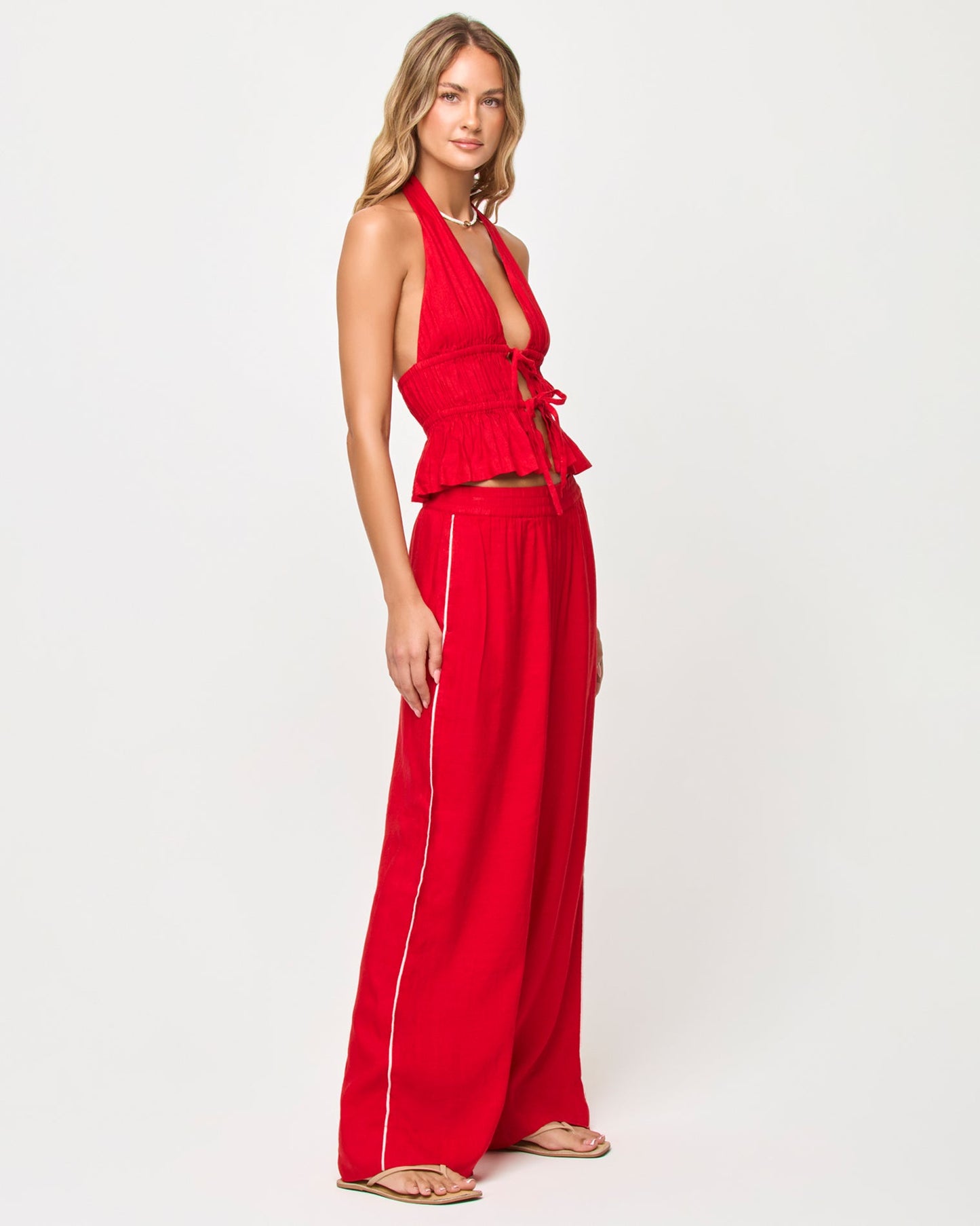 x The Salty Blonde Sur Pant - Flame-Cream