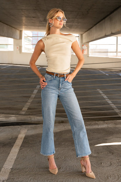 Beatrice Faux Suede Rectangle Buckle Belt Brown