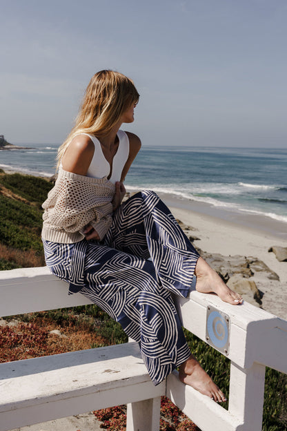 Laverne Long Sleeve Button Down Crochet Cardigan Ivory