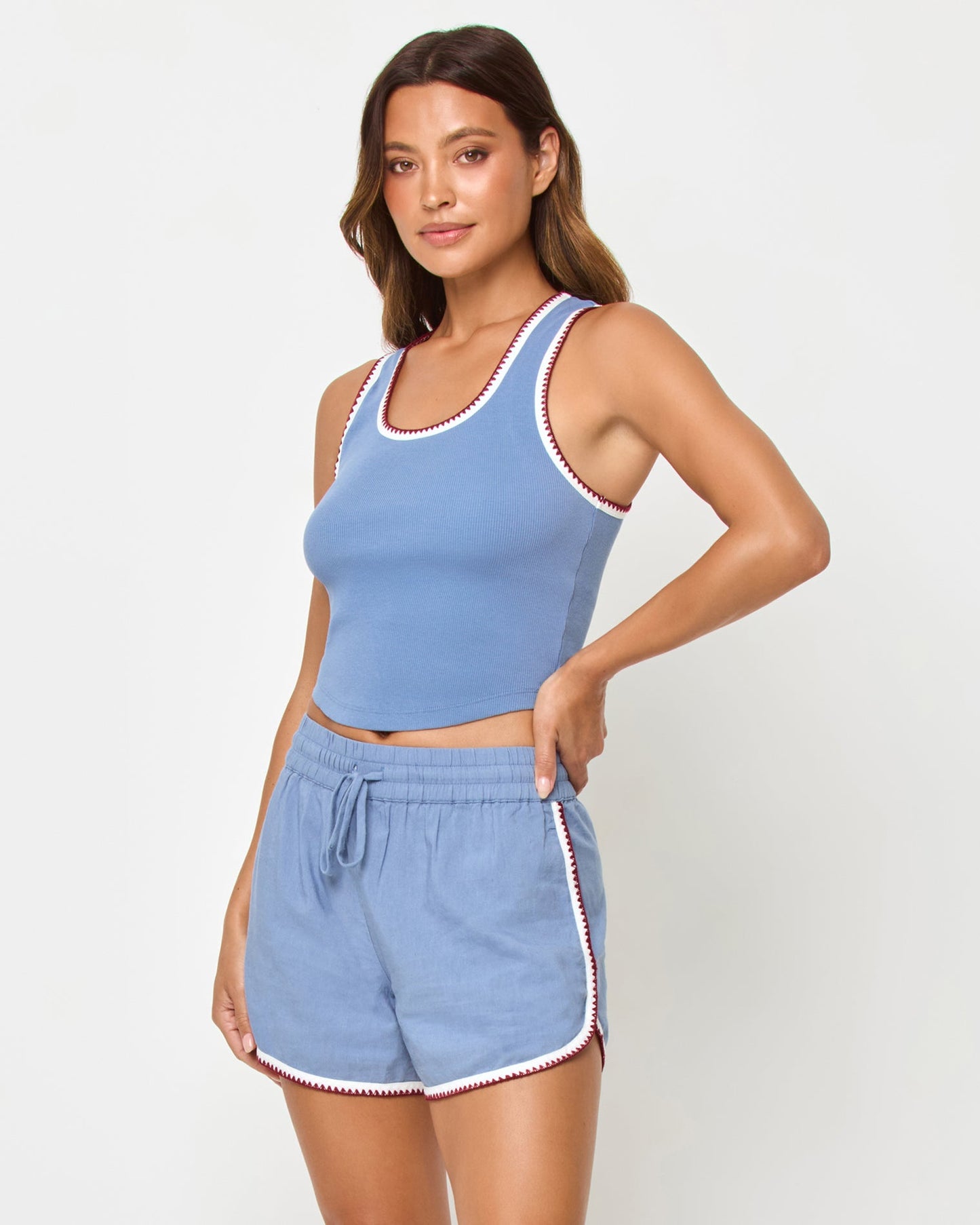 Rune Short - Cream Chambray Fig
