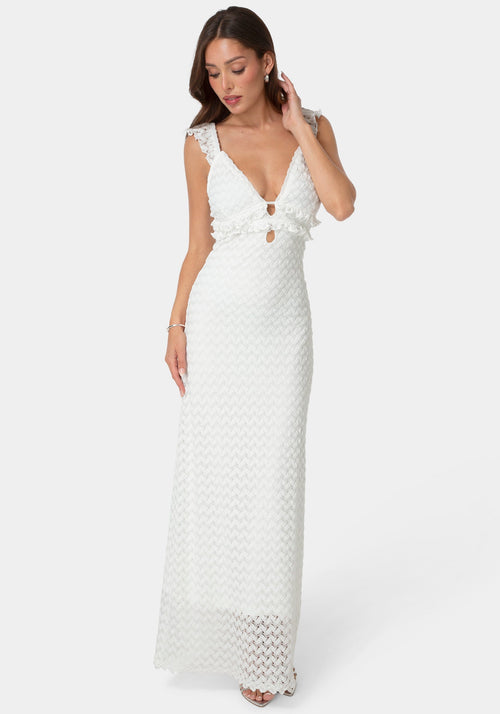 Lace Keyhole Maxi Dress