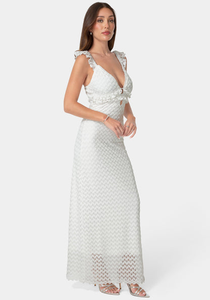 Lace Keyhole Maxi Dress