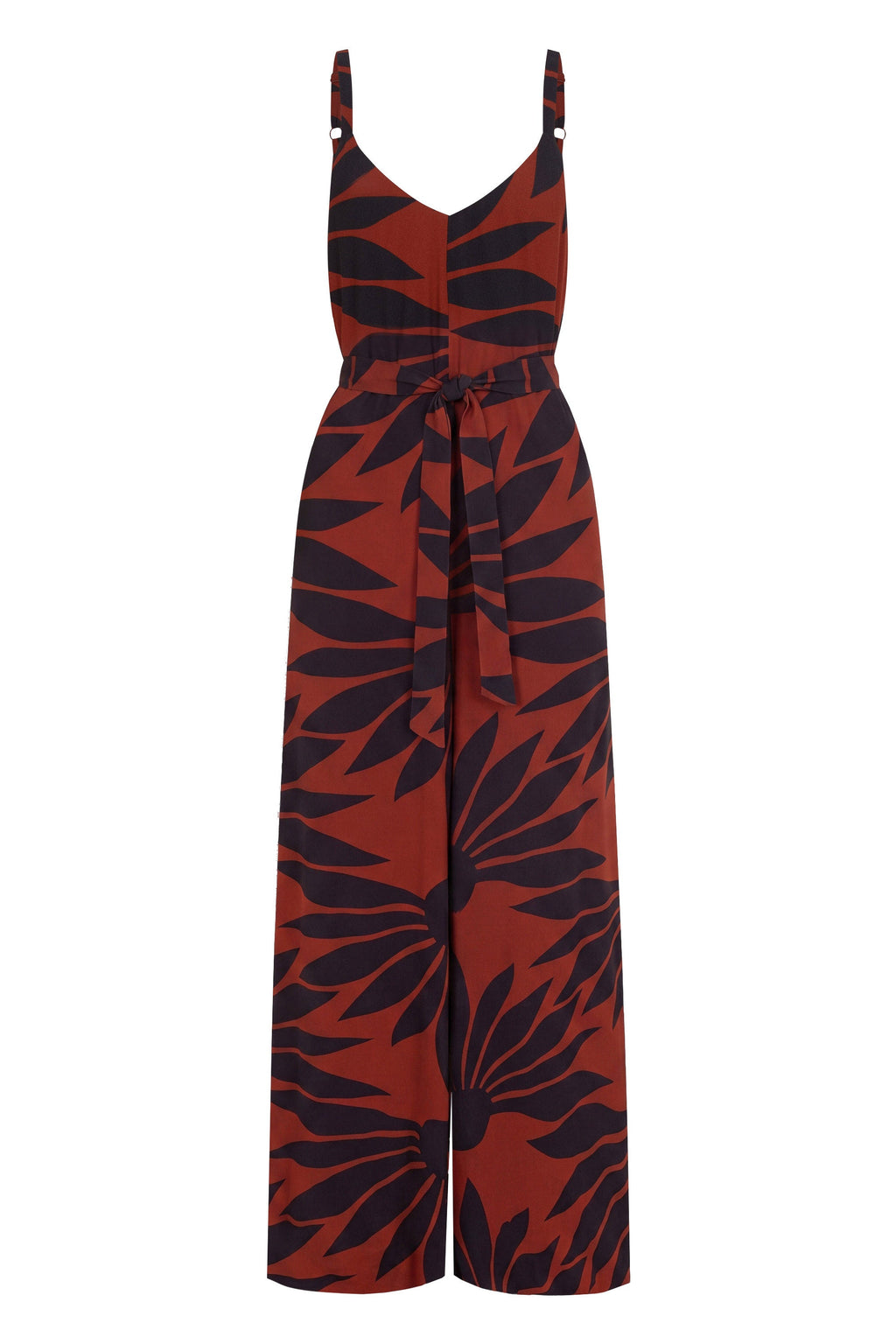 Delilah Jumpsuit In Chocolate Strawflower