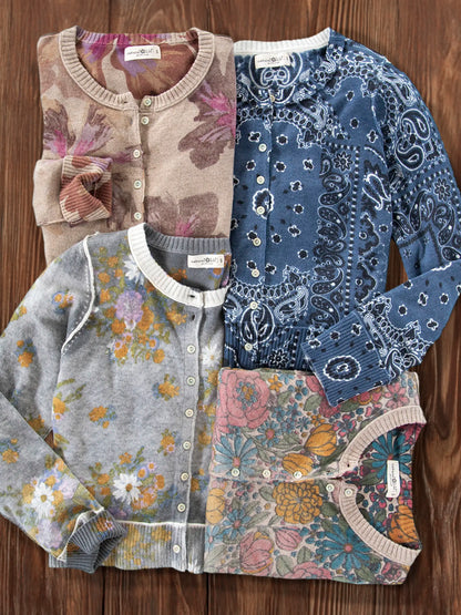 Your Everything Cardigan Sweater - Bandana Patchwork Indigo