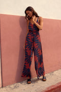 Delilah Jumpsuit In Chocolate Strawflower