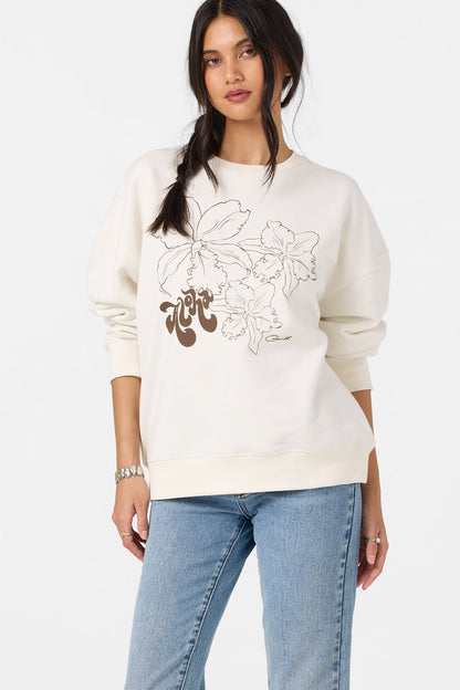 Ariah Hawaii Oversized Crew Neck Fleece