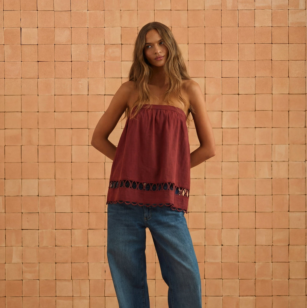Gina Top In Sangria