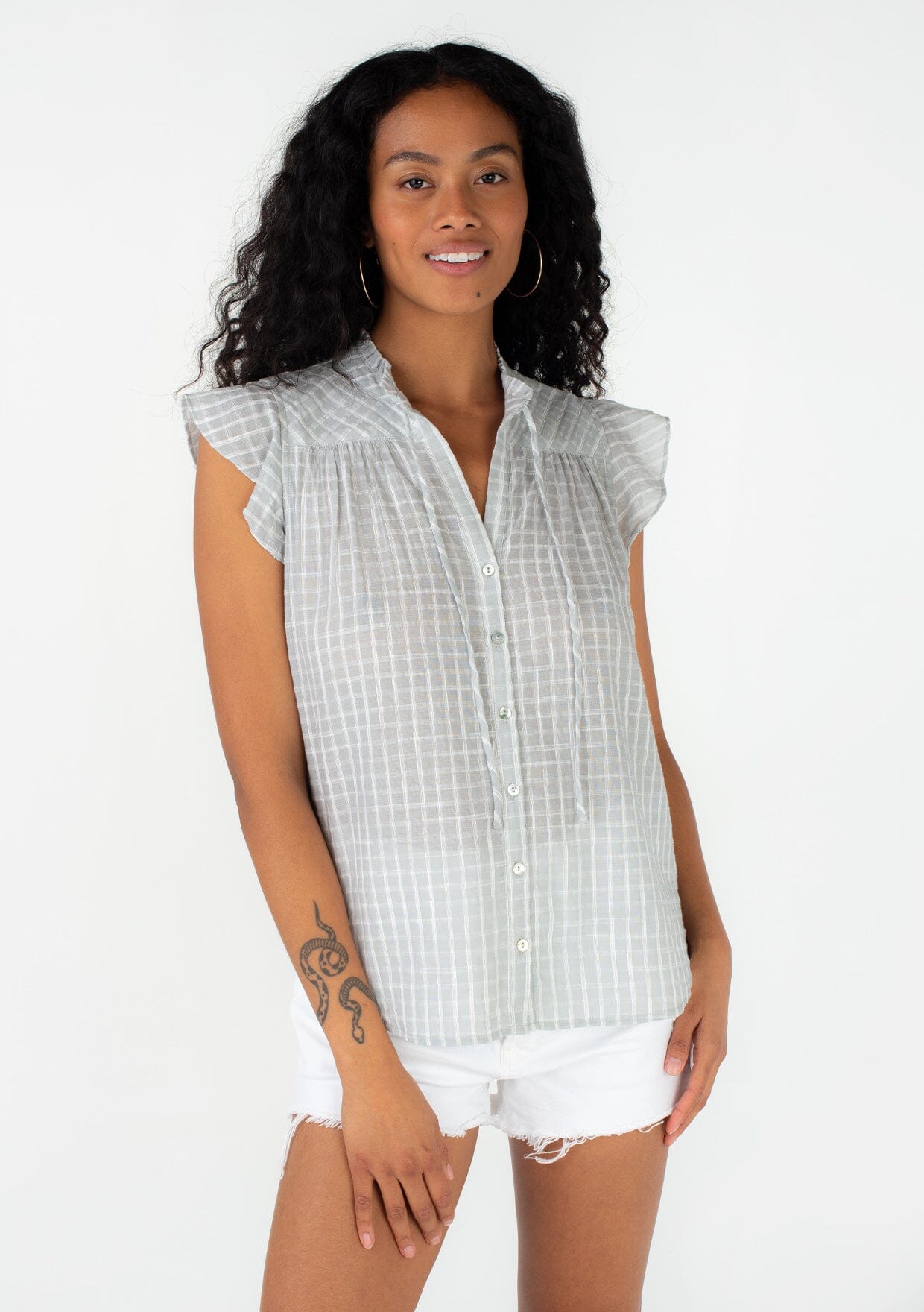 Noor Flutter Sleeve Top