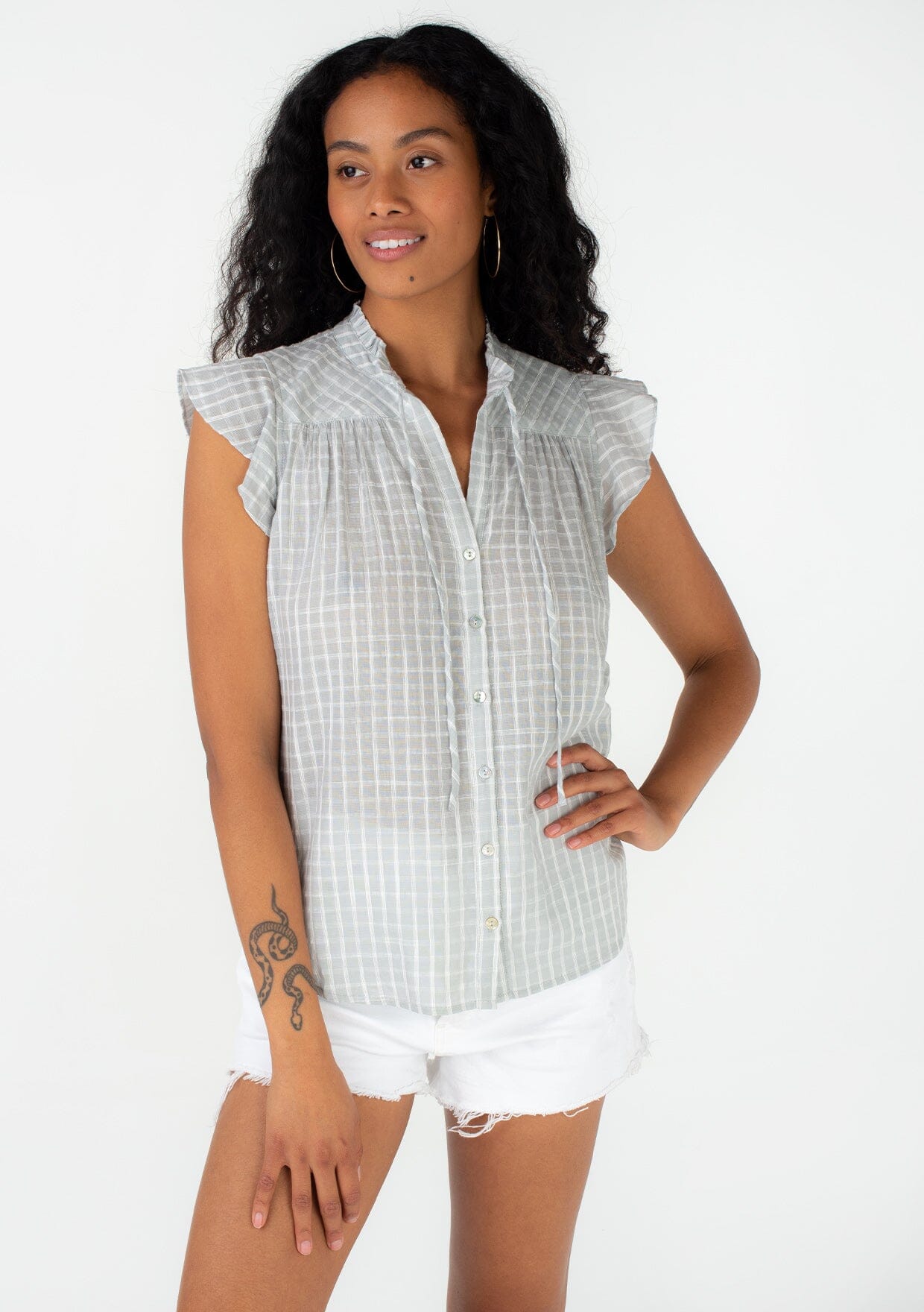 Noor Flutter Sleeve Top