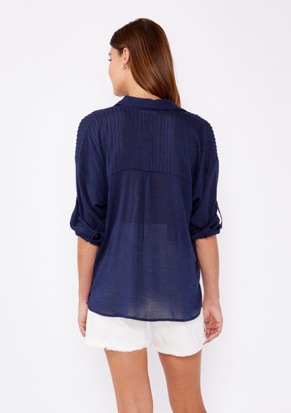 All Day Essential Sheer Button Up Top
