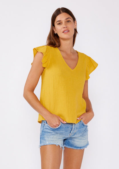 Simple Elegance Ruffle Sleeve Top
