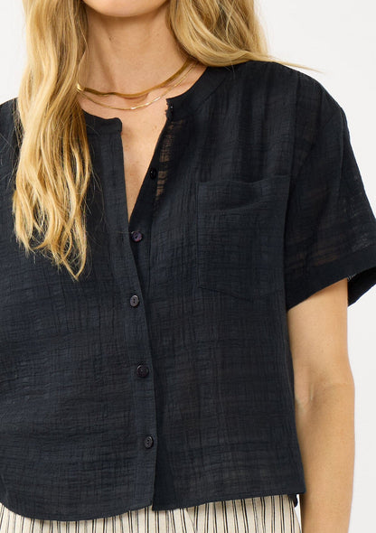 Rosine Button Front Top