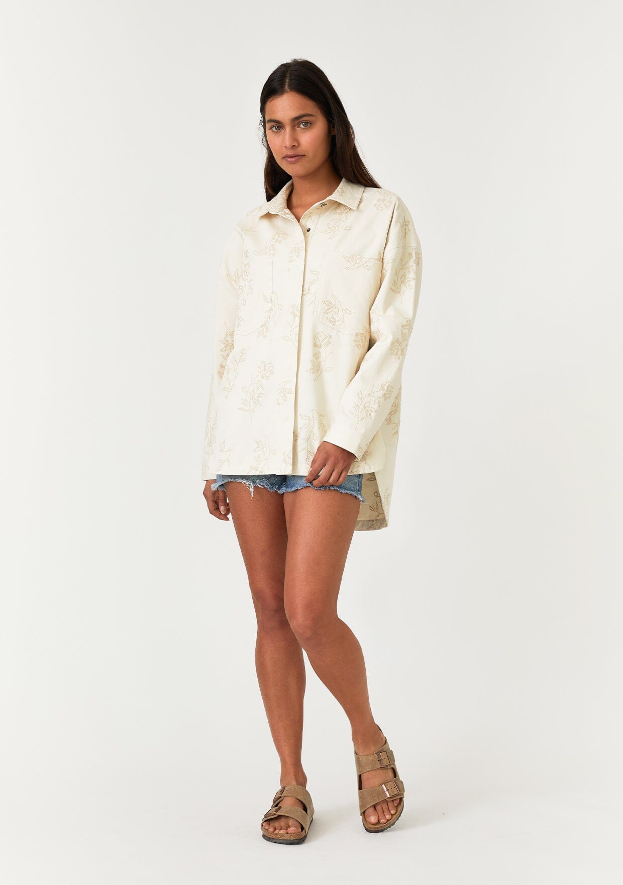 Sofia Embroidered Shirt Jacket