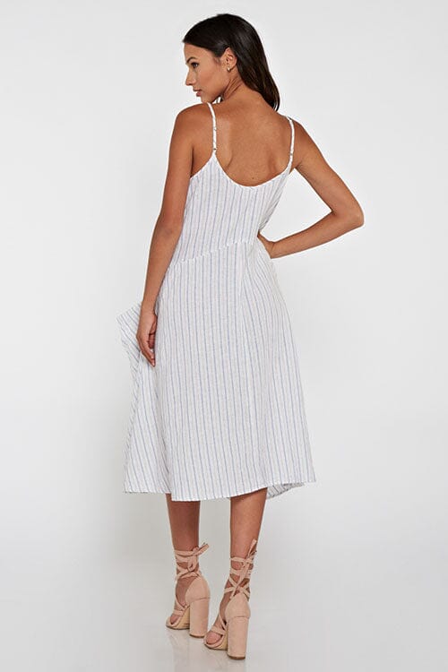 Misty Stripes Midi Dress