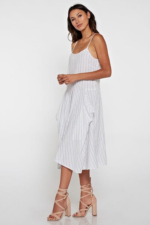 Misty Stripes Midi Dress