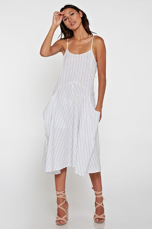 Misty Stripes Midi Dress